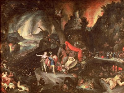 Aeneas in de onderwereld door Jan the Elder Brueghel